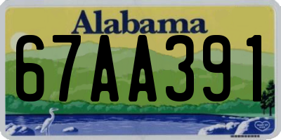 AL license plate 67AA391