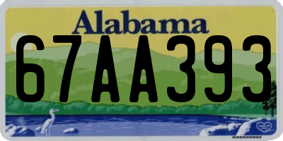 AL license plate 67AA393