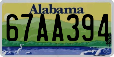 AL license plate 67AA394