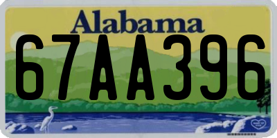 AL license plate 67AA396