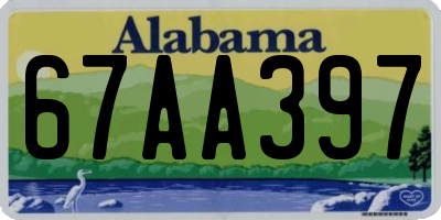 AL license plate 67AA397