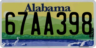 AL license plate 67AA398