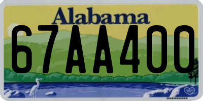 AL license plate 67AA400