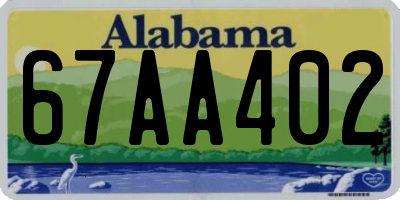 AL license plate 67AA402