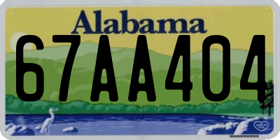 AL license plate 67AA404