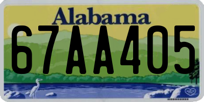 AL license plate 67AA405
