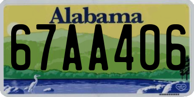 AL license plate 67AA406