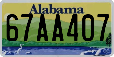 AL license plate 67AA407