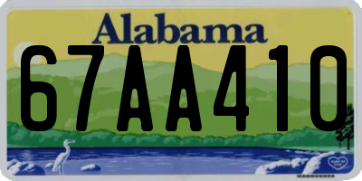 AL license plate 67AA410