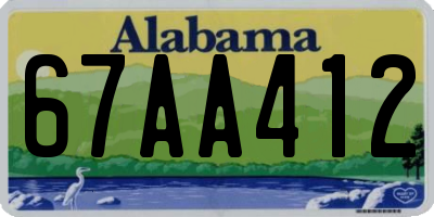 AL license plate 67AA412