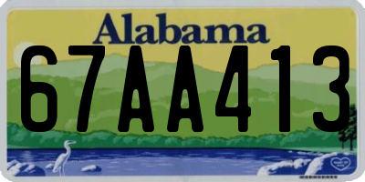 AL license plate 67AA413