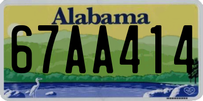 AL license plate 67AA414