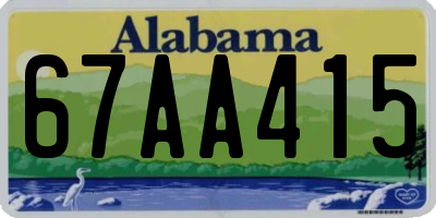 AL license plate 67AA415