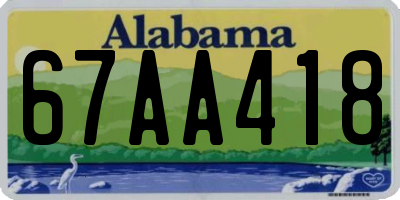 AL license plate 67AA418