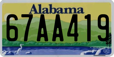 AL license plate 67AA419