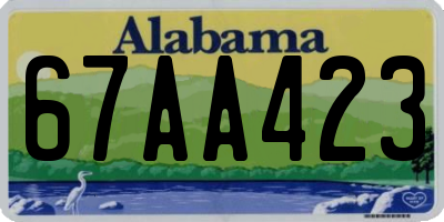 AL license plate 67AA423