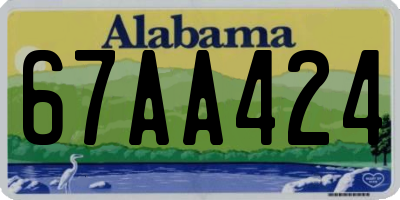 AL license plate 67AA424