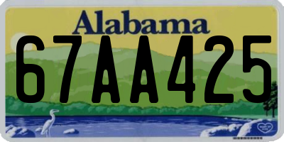 AL license plate 67AA425