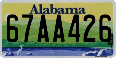 AL license plate 67AA426