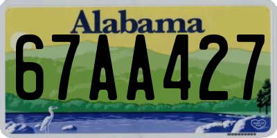 AL license plate 67AA427