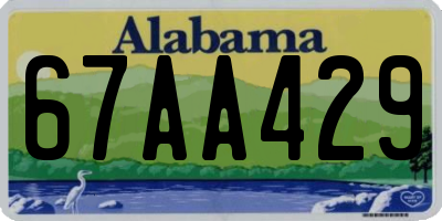 AL license plate 67AA429