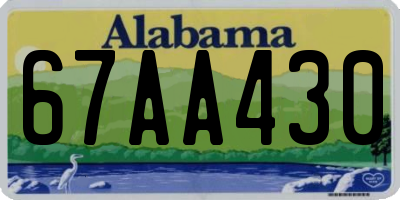 AL license plate 67AA430