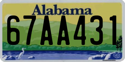 AL license plate 67AA431