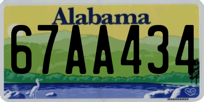 AL license plate 67AA434