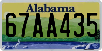 AL license plate 67AA435