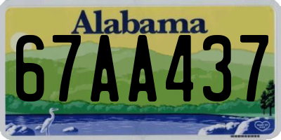 AL license plate 67AA437