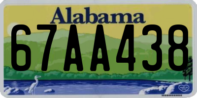 AL license plate 67AA438