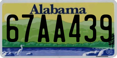 AL license plate 67AA439