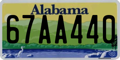 AL license plate 67AA440