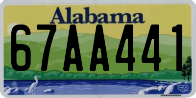 AL license plate 67AA441