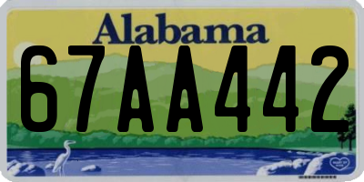 AL license plate 67AA442