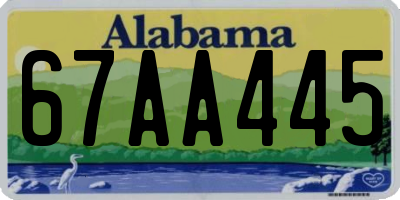 AL license plate 67AA445