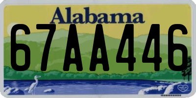 AL license plate 67AA446