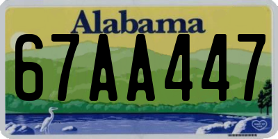 AL license plate 67AA447