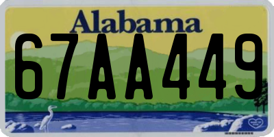 AL license plate 67AA449