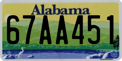 AL license plate 67AA451