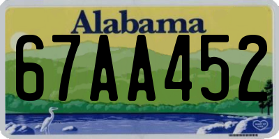 AL license plate 67AA452