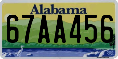 AL license plate 67AA456