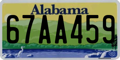 AL license plate 67AA459