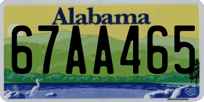 AL license plate 67AA465