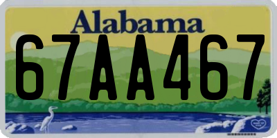 AL license plate 67AA467