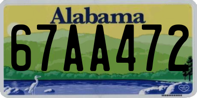 AL license plate 67AA472