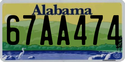 AL license plate 67AA474