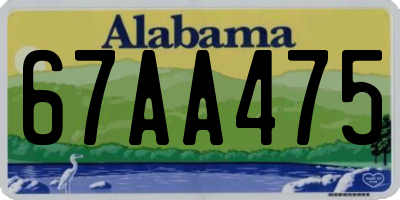 AL license plate 67AA475