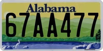 AL license plate 67AA477