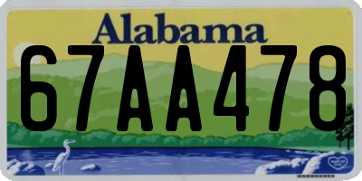 AL license plate 67AA478